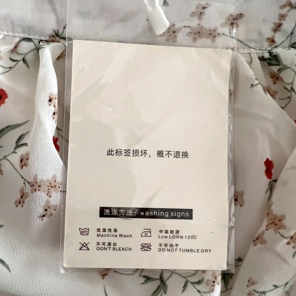 NWT White Summer Dress with Flowers Size Large to XL - Picture 7 of 9